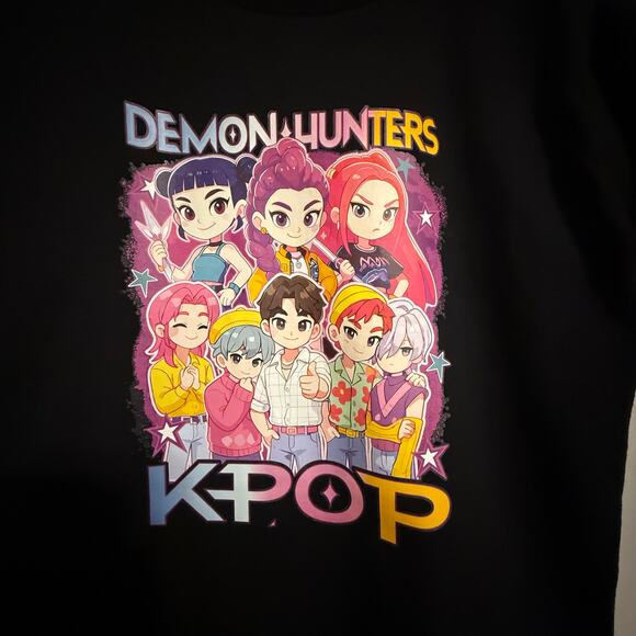 Demon Hunters KPOP Graphic Tee – Cute Anime Cartoon Shirt for Fans - Picture 2 of 4